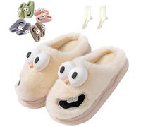 Pantuflas Con Boca, Big Eyes Dog Pillow Slipper for Women Men, Cartoon 3D Cloud Slippers with Non-Slip Thick Sole for Summer Winter (j,5)