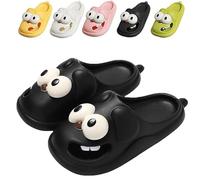 Pantuflas Con Boca, Big Eyes Dog Pillow Slipper for Women Men, Cartoon 3D Cloud Slippers with Non-Slip Thick Sole for Summer Winter (e,5)