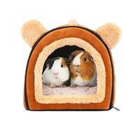 Pantula Warm Guinea Pig Bed House in Winter - Cave Cozy Hamster Rabbit Bed with Removable Pad, Large Hideout for Guinea Pig Ferret Hedgehog Chinchilla (Brown)