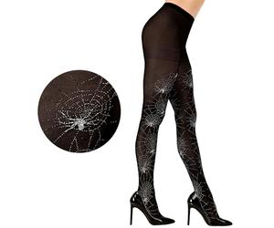 Pantyhose Spiderweb Glitter Silver Accessory for Halloween Fancy Dress