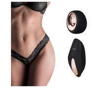 Pantyrebel - rechargeable remote-control vibrating lace thong (black, S-L)