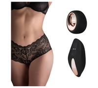 Pantyrebel - rechargeable, remote-controlled vibrating French knickers (black, S-L)