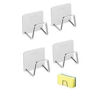 panurok 4 Pack Sponge Holder Sink Caddy for Kitchen Accessories - SUS304 Stainless Steel Rust Proof Waterproof, Quick Drying,