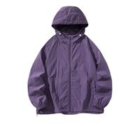 PANVER Men Long Sleeves Personality Comfortable Trend Outside Mountaineering Workout Casual Handsome Fashion Sport Hoodie Jacket I-Purple 4XL