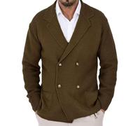 PANVER Men's Cardigan Temperament Fashion Solid Color Knitwear Button Placket Casual Comfortable Warm Sweater Jacket D-Coffee S