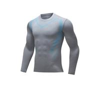 PANVER Men's Compression Shirt Absorbent Breathable Quick Drying Functional T-Shirt Jogging Fitness Gym Sportshirt G-Grey M
