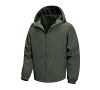 PANVER Men'S Hoodie Jacketst Youth Classic Solid Color Outdoorjacket Regular Fit Casual Breathable Transitional Jackets A-Army Green M