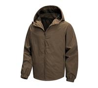 PANVER Men'S Hoodie Jacketst Youth Classic Solid Color Outdoorjacket Regular Fit Casual Breathable Transitional Jackets D-Camel 4XL