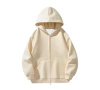 PANVER Men'S Hoodies Classic All-Match Solid Color Long-Sleeved Sweatshirt Sport Casual Fashion Sports Jacket D-Apricot S