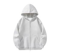 PANVER Men'S Hoodies Classic All-Match Solid Color Long-Sleeved Sweatshirt Sport Casual Fashion Sports Jacket C-Grey M