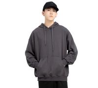 PANVER Men'S Hoodies Sport Casual Drawstring Solid Color Pullover Classic Personality Trend Long-Sleeve Sweatshirt K-Dark Grey M