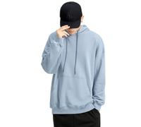 PANVER Men'S Hoodies Sport Casual Drawstring Solid Color Pullover Classic Personality Trend Long-Sleeve Sweatshirt O-Blue 5XL