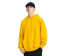 PANVER Men'S Hoodies Sport Casual Drawstring Solid Color Pullover Classic Personality Trend Long-Sleeve Sweatshirt F-Yellow M