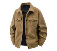 PANVER Men'S Long-Sleeve Jacket Regular Fit Button Placket With Pockets Transitional Jackets Classic Fashion Casual Outdoorjacket D-Coffee 4XL