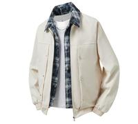 PANVER Men'S Long-Sleeve Jacket Regular Fit Personality Trend Transitional Jackets Classic Fashion Casual Outdoorjacket I-Beige 3XL