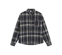 PANVER Men's Long-Sleeve Shirt Lightweight Casual Lapels Shirts Jacket Classic All-Match Checkered Fashion T-Shirt G-Navy XL