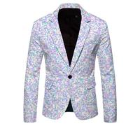 PANVER Men'S Long-Sleeve Suit 3D Digital Printing Blazer Banquet Prom Retro Trend Transitional Jacket AA-04 XL