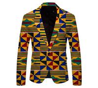 PANVER Men'S Long-Sleeve Suit 3D Digital Printing Casual Jacket Banquet Prom Retro Trend Blazer AA-04 S