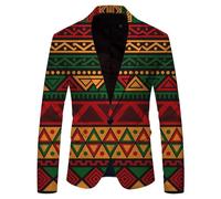 PANVER Men'S Long-Sleeve Suit 3D Digital Printing Casual Lightweight Jacket Banquet Prom Retro Trend Blazer AA-08 S