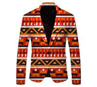 PANVER Men'S Long-Sleeve Suit 3D Digital Printing Casual Lightweight Jacket Banquet Prom Retro Trend Blazer AA-04 XL