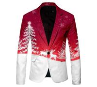 PANVER Men'S Long-Sleeve Suit 3D Digital Printing Fashion Casual Jacket Banquet Prom Retro Trend Blazer AA-10 M