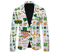 PANVER Men'S Long-Sleeve Suit 3D Digital Printing Fashion Lightweight Jacket Banquet Prom Retro Trend Blazer AA-07 M