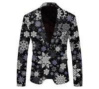PANVER Men'S Long-Sleeve Suit 3D Digital Printing Transitional Jacket Banquet Prom Retro Trend Blazer AA-06 M