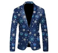 PANVER Men'S Long-Sleeve Suit 3D Digital Printing Transitional Jacket Banquet Prom Retro Trend Blazer AA-08 XL