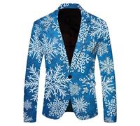 PANVER Men'S Long-Sleeve Suit 3D Digital Printing Transitional Jacket Banquet Prom Retro Trend Blazer AA-09 XL