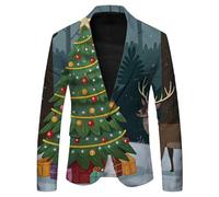PANVER Men'S Long-Sleeve Suit Banquet Prom Retro Trend Blazer 3D Digital Printing Casual Jacket AA-06 M