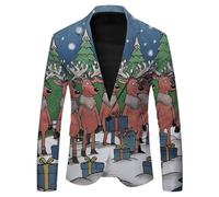 PANVER Men'S Long-Sleeve Suit Banquet Prom Retro Trend Blazer 3D Digital Printing Casual Jacket AA-07 XL