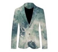 PANVER Men'S Long-Sleeve Suit Banquet Prom Retro Trend Blazer 3D Digital Printing Casual Lightweight Jacket AA-03 S
