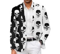 PANVER Men'S Long-Sleeve Suit Banquet Prom Retro Trend Transitional Jacket 3D Digital Printing Blazer AA-01 XL