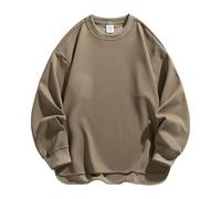PANVER Men'S Sweatshirt Casual Fashion With Pockets Round Neck Pullover Youth Personality Trend Long-Sleeved Sweatshirts H-Brown L
