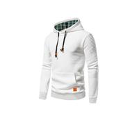 PANVER Men'S Sweatshirt Kangaroo Pocket Classic Solid Color Long-Sleeved Sweatshirts Lightweight Fashion Sport Casual Hooded Pullover A-White M