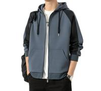 PANVER Men'S Sweatshirt Lightweight Fashion Sport Casual Hooded Pullover Classic Trend Kangaroo Pocket Long-Sleeved Sweatshirts H-Navy 4XL