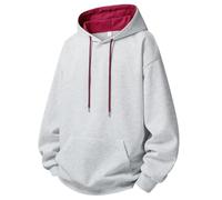 PANVER Men'S Sweatshirt Lightweight Fashion Sport Casual Hooded Pullover Classic Trend Kangaroo Pocket Long-Sleeved Sweatshirts I-Light Grey M