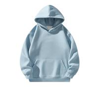PANVER Men'S Sweatshirt Lightweight Fashion Sport Casual Hooded Pullover Kangaroo Pocket Classic Solid Color Long-Sleeved Sweatshirts G-Blue XXL