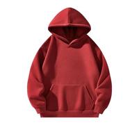 PANVER Men'S Sweatshirt Lightweight Fashion Sport Casual Hooded Pullover Kangaroo Pocket Classic Solid Color Long-Sleeved Sweatshirts I-Red 3XL