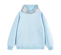 PANVER Men'S Sweatshirt Lightweight Fashion Sport Drawstring Hooded Pullover Classic Trend Casual Long-Sleeved Sweatshirts K-Light Blue XL