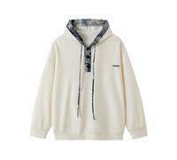 PANVER Men'S Sweatshirt Lightweight Fashion Sport Drawstring Hooded Pullover Classic Trend Casual Long-Sleeved Sweatshirts A-Beige 4XL