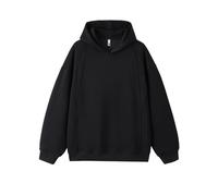 PANVER Men'S Sweatshirt Lightweight Sport Casual Hooded Pullover Kangaroo Pocket Classic Solid Color Long-Sleeved Sweatshirts E-Black L