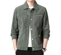 PANVER Men'S Transitional Jacket Regular Fit Lapels Solid Color Long-Sleeve Jackets Classic Fashion Casual Outdoorjacket I-Army Green L
