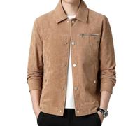 PANVER Men'S Transitional Jacket Regular Fit Lapels Solid Color Long-Sleeve Jackets Classic Fashion Casual Outdoorjacket H-Yellow XL