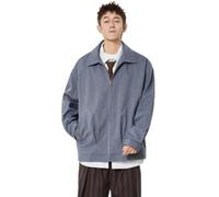 PANVER Men'S Transitional Jacket Regular Fit Solid Color Lapels Long-Sleeve Jackets Classic Fashion Casual Outdoorjacket E-Blue M