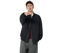 PANVER Men'S Transitional Jacket Regular Fit Solid Color Lapels Long-Sleeve Jackets Classic Fashion Casual Outdoorjacket H-Black M