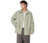 PANVER Men'S Transitional Jacket Regular Fit Solid Color Lapels Long-Sleeve Jackets Classic Fashion Casual Outdoorjacket G-Light Green M