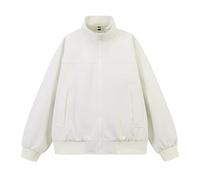 PANVER Men'S Transitional Jacket Regular Fit Stand-Up Collar Solid Color Long-Sleeve Jackets Classic Fashion Casual Outdoorjacket J-White M