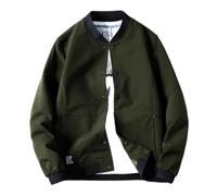 PANVER Men'S Transitional Jacket Regular Fit Stand-Up Collar Solid Color Long-Sleeve Jackets Classic Fashion Casual Outdoorjacket C-Army Green 4XL