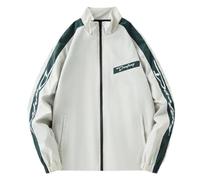 PANVER Men'S Transitional Jacket Regular Fit Stand-Up Collar With Pockets Solid Color Long-Sleeve Jackets Classic Fashion Casual Outdoorjacket E-White XXL